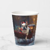 Gobelets En Papier Festin de Noël de Bulldog en France (Recto)