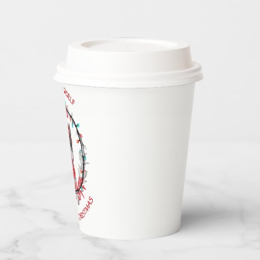 Gobelets En Papier Festive Boston Terrier Joyeux Noël (Gauche)