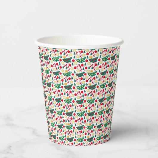 Gobelets En Papier Festive Christmas Pattern Paper Cup (Verso)