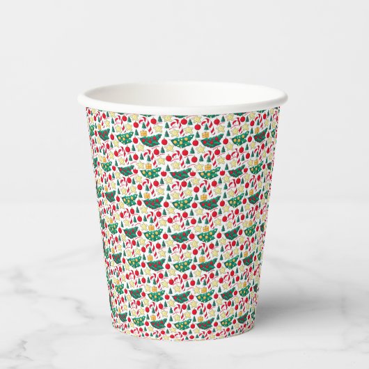 Gobelets En Papier Festive Christmas Pattern Paper Cup (Recto)