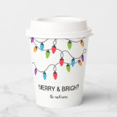 Gobelets En Papier Festive Christmas String Lights Personalized (Verso)