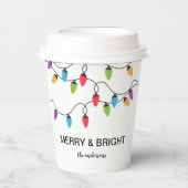 Gobelets En Papier Festive Christmas String Lights Personalized (Recto)
