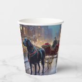 Gobelets En Papier Festive de Noël au Labrador noir (Recto)