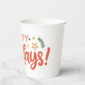 Gobelets En Papier Festive Happy Holidays Design (Verso)