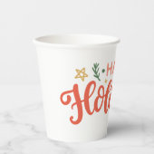 Gobelets En Papier Festive Happy Holidays Design (Recto)