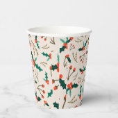 Gobelets En Papier Festive Holly et Berries Holiday (Droite)