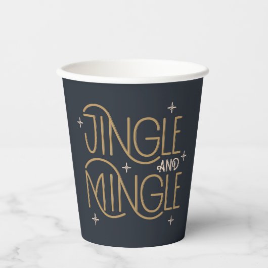 Gobelets En Papier Festive Jingle et Mingle Holiday Design (Recto)