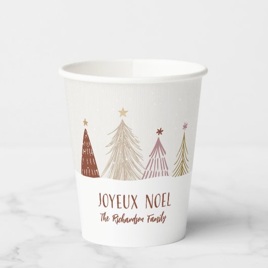 Gobelets En Papier Festive Joyeux Noel Noël Vacances Élégante Pape (Gauche)