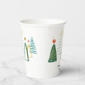 Gobelets En Papier Festive Moderne Aquarelle Noël Arbres de Noël (Droite)