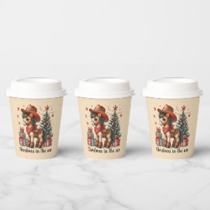 Gobelets En Papier Festive Noël Cowboy cheval fête