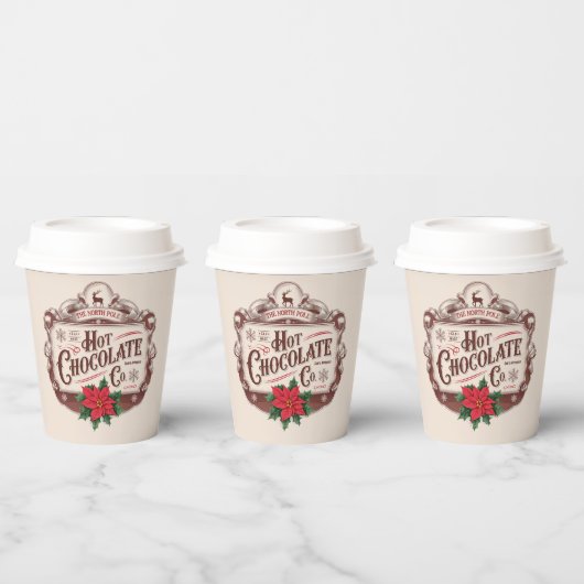 Gobelets En Papier Festive North pole chocolat chaud compagnie (Multi)