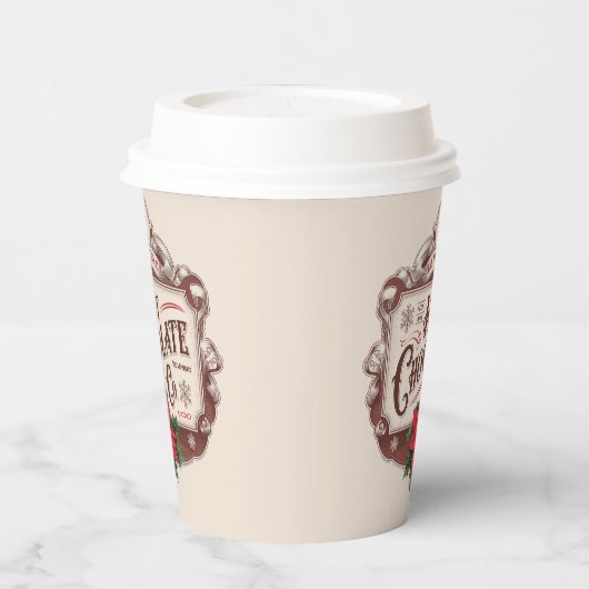 Gobelets En Papier Festive North pole chocolat chaud compagnie (Gauche)