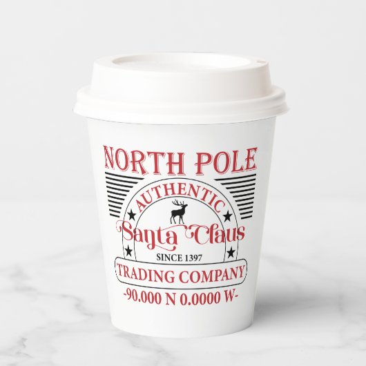 Gobelets En Papier Festive North Pôle Trading Company Noël (Recto)