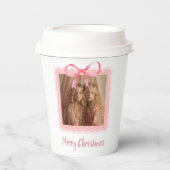 Gobelets En Papier Festive Pink Bow Family Photo Paper Cup (Recto)