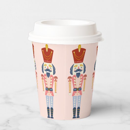 Gobelets En Papier Festive Pink Holiday Nutcracker tasse de papier (Droite)