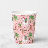 Gobelets En Papier Festive Sloths and Llamas Motif de vacances (Verso)
