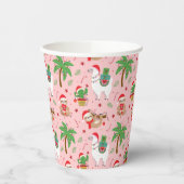 Gobelets En Papier Festive Sloths and Llamas Motif de vacances (Gauche)