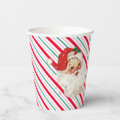 Gobelets En Papier Festive Stripe Retro Père Noël (Verso)