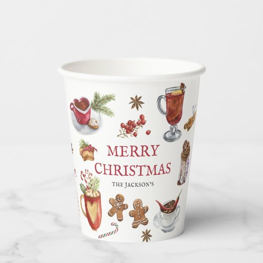 Gobelets En Papier Festive Sweet Traitements Joyeux Noël Vaisselle (Verso)