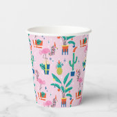 Gobelets En Papier Festive Tropical Noël Motif (Verso)