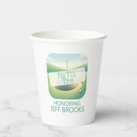 Gobelets En Papier Fête à thème de golf (Recto)