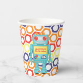Gobelets En Papier Fête à thème robotique (Recto)