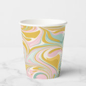 Gobelets En Papier Fête Abstraite Pastel personnalisée (Verso)