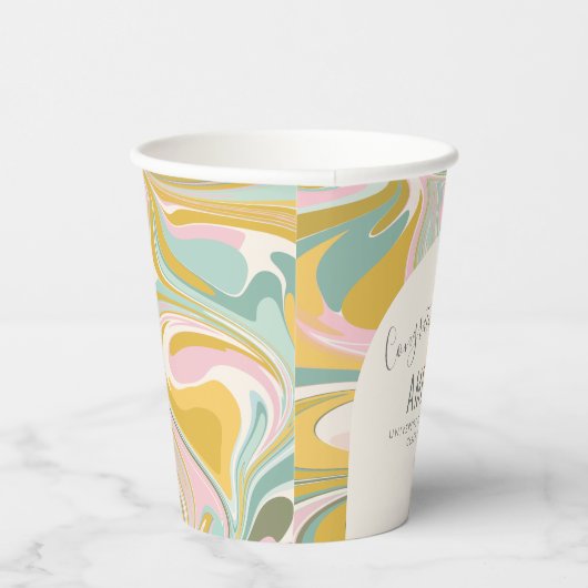 Gobelets En Papier Fête Abstraite Pastel personnalisée (Droite)