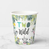 Gobelets En Papier Fête Animaux Safari Deux garçons sauvages Annivers (Recto)