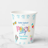 Gobelets En Papier Fête Anniversaire de enfant de la piscine à éclabo (Recto)