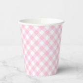 Gobelets En Papier Fête Anniversaire Pink En vichy Plaid (Gauche)