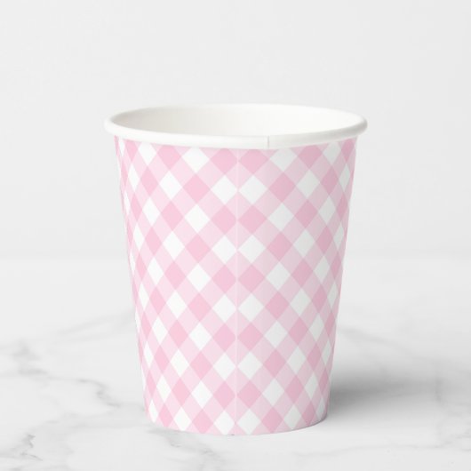 Gobelets En Papier Fête Anniversaire Pink En vichy Plaid (Droite)
