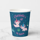 Gobelets En Papier Fête avec la fête d'anniversaire Axolotls (Verso)