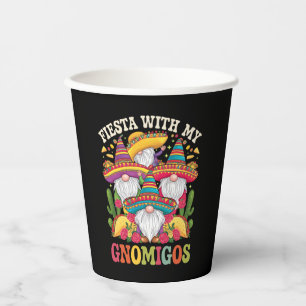 Gobelets En Papier Fête avec mes Gnomigos Gnome Cinco De Mayo