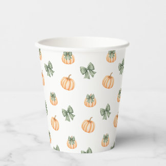 Gobelets En Papier Fête avec motif de citrouille orange mignonne et n