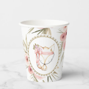 Gobelets En Papier Fête Baby Shower Bohème Fille Renard
