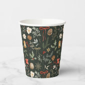 Gobelets En Papier Fête botanique de Noël d'hiver (Gauche)
