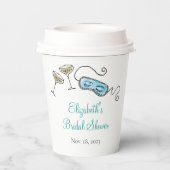 Gobelets En Papier Fête Cocktail Milieu du Siècle Illustrée à la Main (Verso)