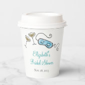 Gobelets En Papier Fête Cocktail Milieu du Siècle Illustrée à la Main (Recto)