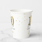 Gobelets En Papier Fête d'anniversaire 100 et Fabuleux Or Noir (Droite)