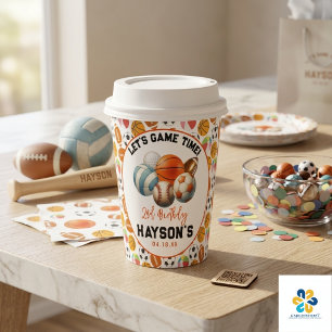 Gobelets En Papier Fête d'anniversaire 2 ans pour enfants Modern Spor