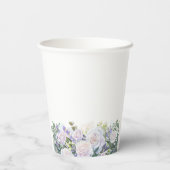 Gobelets En Papier Fête d'anniversaire 40e Bleu Blanc Floral Personna (Verso)