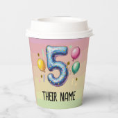 Gobelets En Papier fête d'anniversaire 5 ans sans thème (Verso)