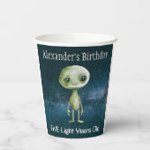 Gobelets En Papier Fête d'anniversaire Alien (Verso)