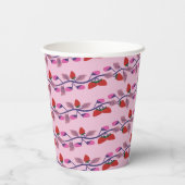 Gobelets En Papier Fête d'anniversaire aux fraises (Verso)