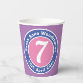 Gobelets En Papier Fête d'anniversaire avec âge (Recto)