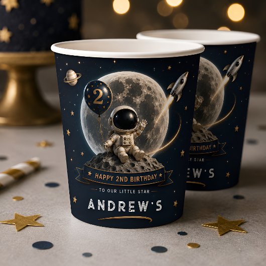 Gobelets En Papier Fête d'anniversaire d'astronaute spatial