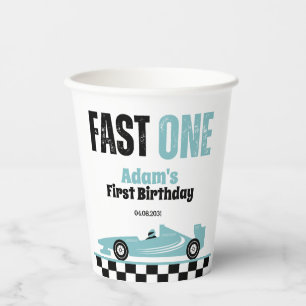 Gobelets En Papier Fête d'anniversaire de 1 an garçon voiture de cour