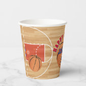 Gobelets En Papier Fête d'anniversaire de basket-ball (Recto)