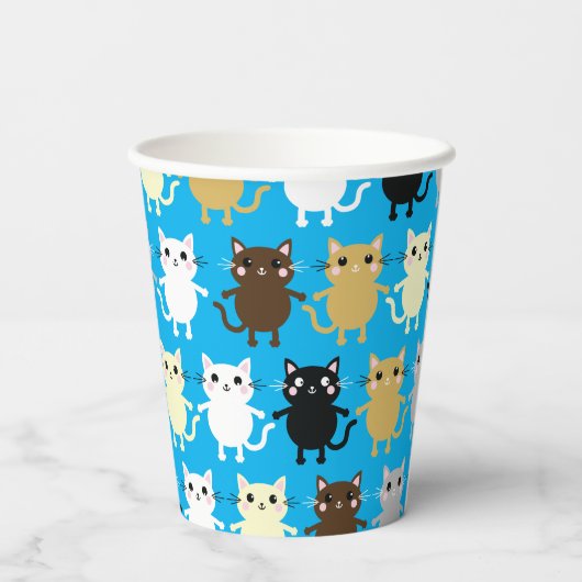 Gobelets En Papier Fête d'anniversaire de Cat Kid (Verso)